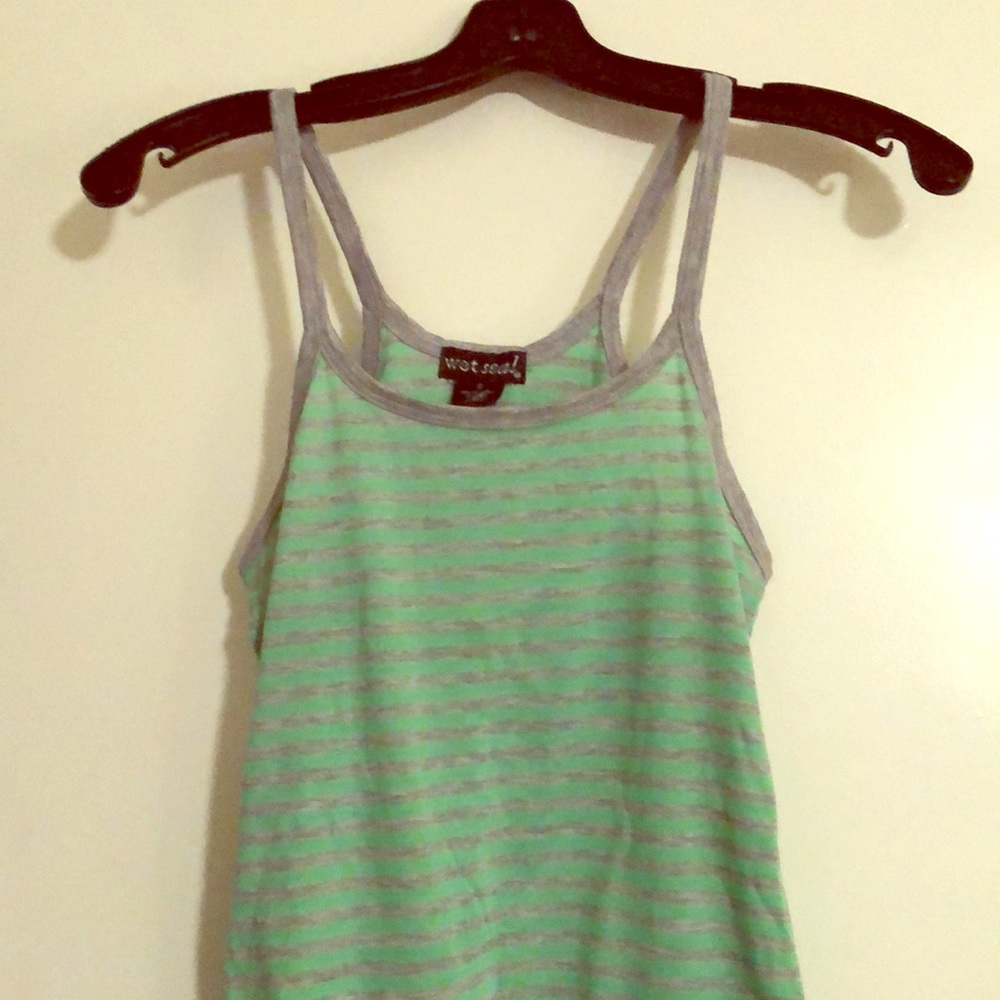 Green and gray striped tank brand new.